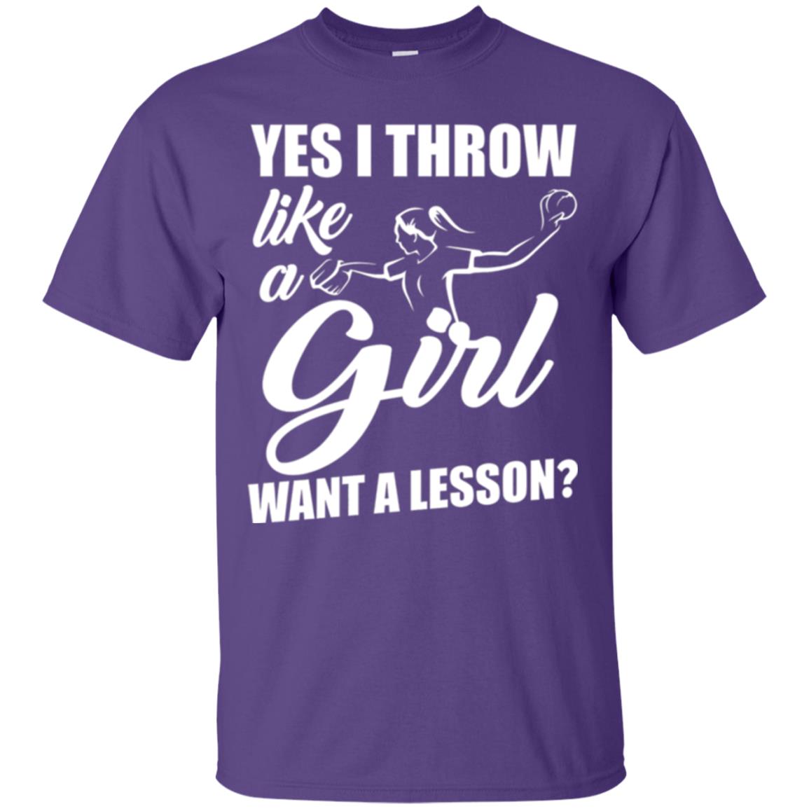 Softball T-shirt Yes I Throw Like A Girl Want A Lesson Purple