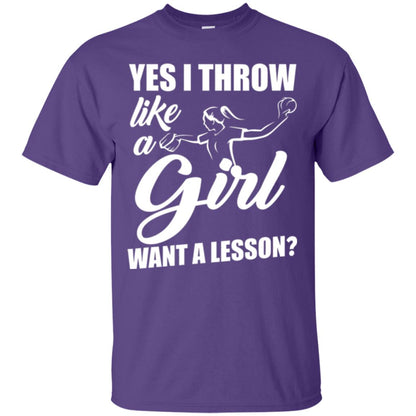Softball T-shirt Yes I Throw Like A Girl Want A Lesson Purple