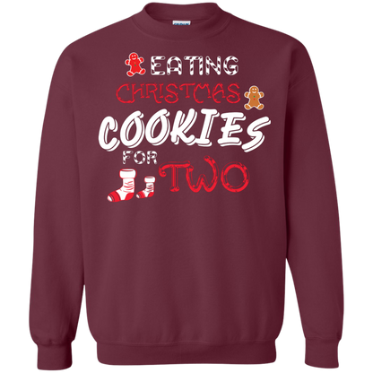 Christmas T-shirt Eating Christmas Cookies For Two Maroon