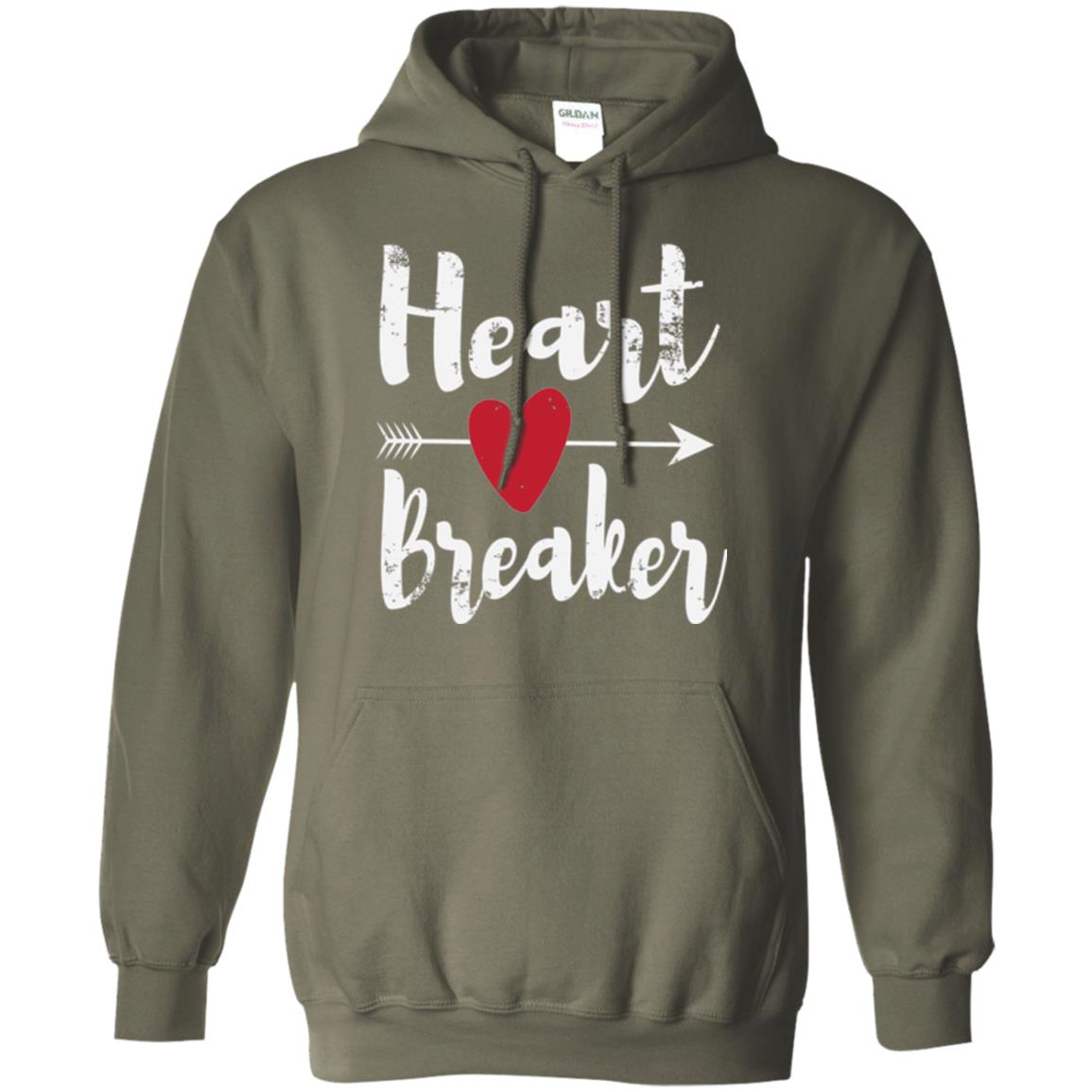 Valentines Day T-shirt Heart Breaker T-shirt Military Green