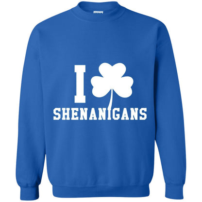 I Love Shenanigans Shamrock Saint Patrick_s Day T-shirt Royal