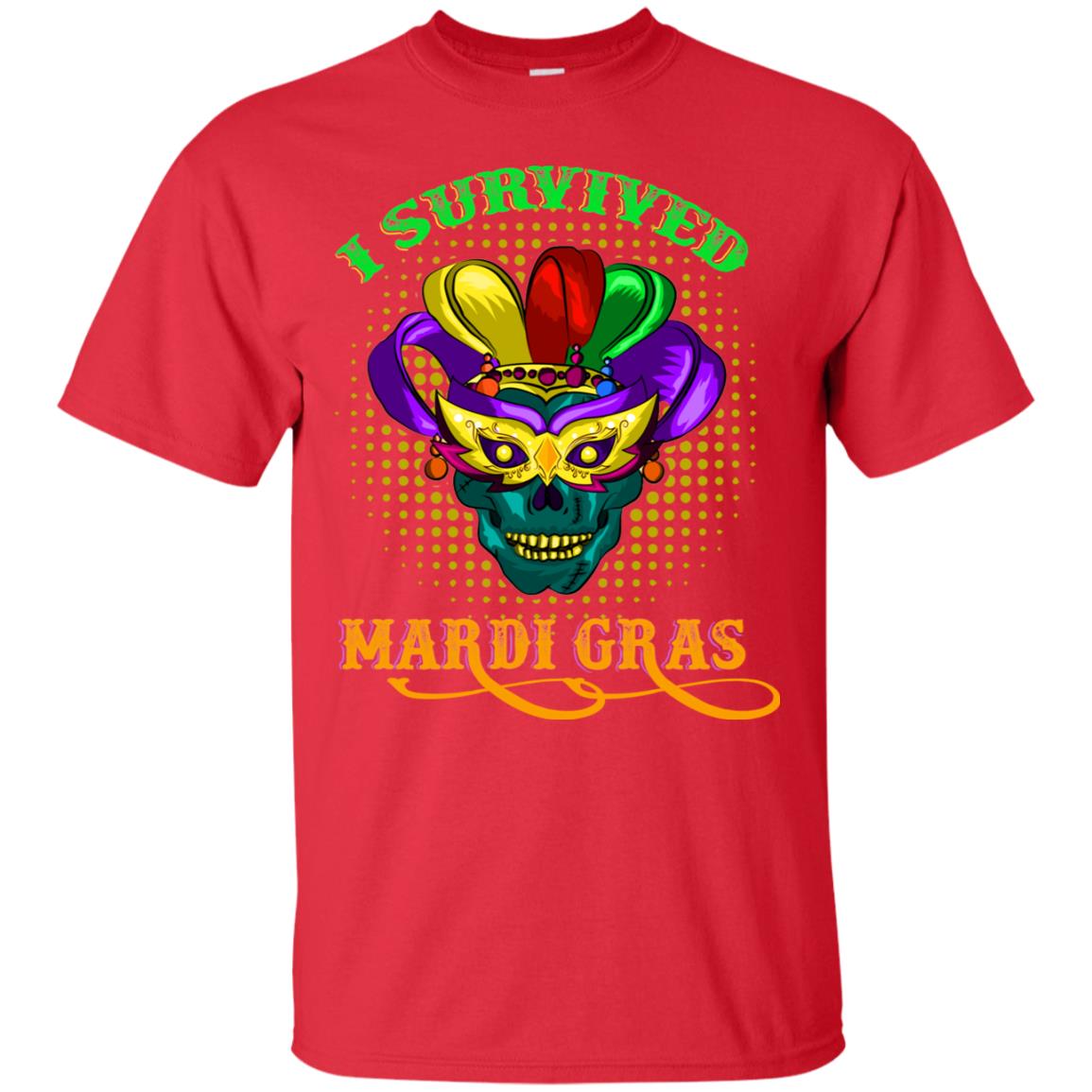 I Survived Mardi Gras Shirt Red
