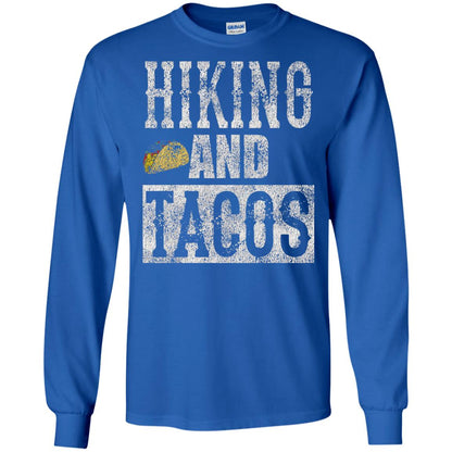 Hiking And Tacos Funny Taco Distressed T-shirt Royal