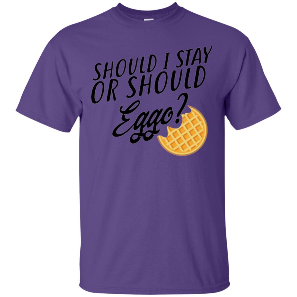 Waffle T-shirt Should I Stay Or Should Eggo T-shirt Purple