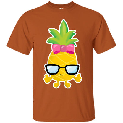Funny Pineapple With Glasses For Girls Womens Shirt Texas Orange