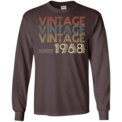 Retro Classic Vintage Born In 1968 50th Birthday T-shirt Dark Chocolate