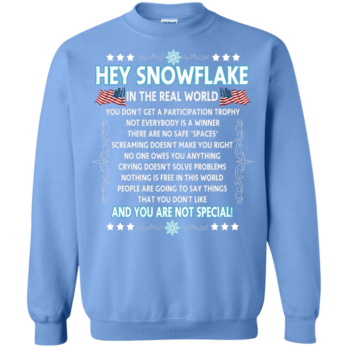 Hey Snowflake In The Real World Military T-shirt Carolina Blue