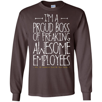 Boss T-shirt I'm A Proud Boss Of Freaking Awesome Employees Dark Chocolate