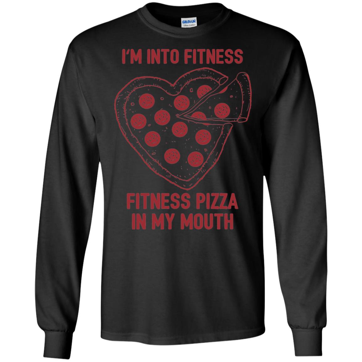 Pizza Lover T-shirt Fitness Pizza In My Mouth Black