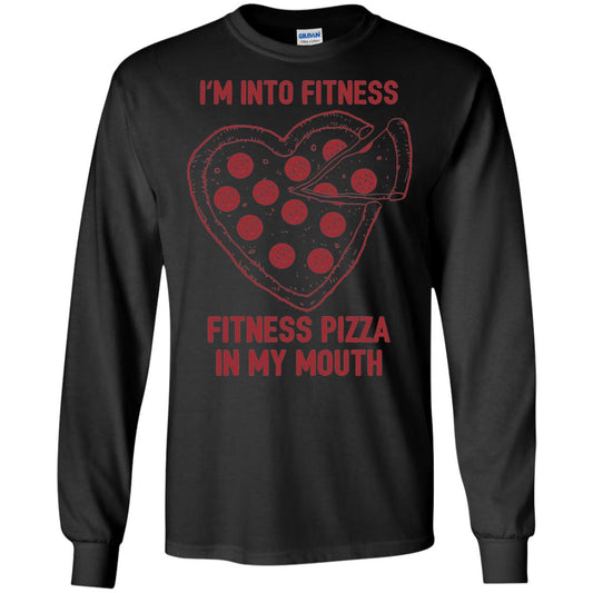 Pizza Lover T-shirt Fitness Pizza In My Mouth Black
