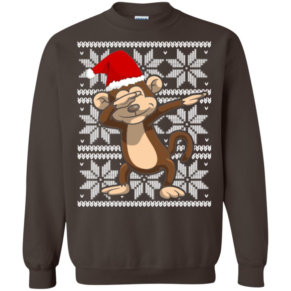 Christmas T-shirt Dabbing Monkey Dark Chocolate