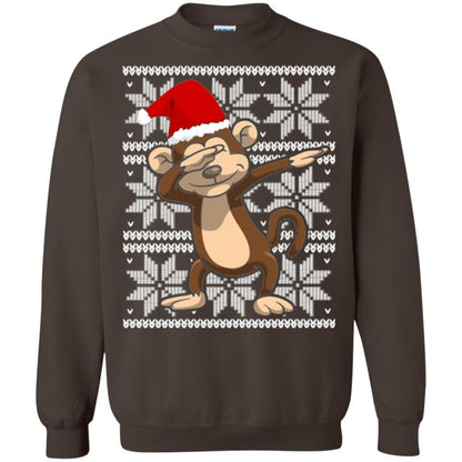Christmas T-shirt Dabbing Monkey Dark Chocolate