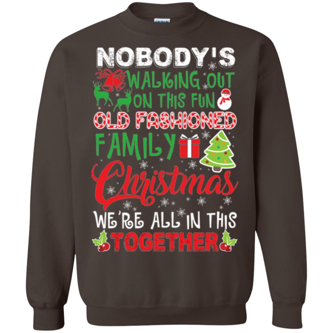 Christmas T-shirt We_re All In This Together Dark Chocolate