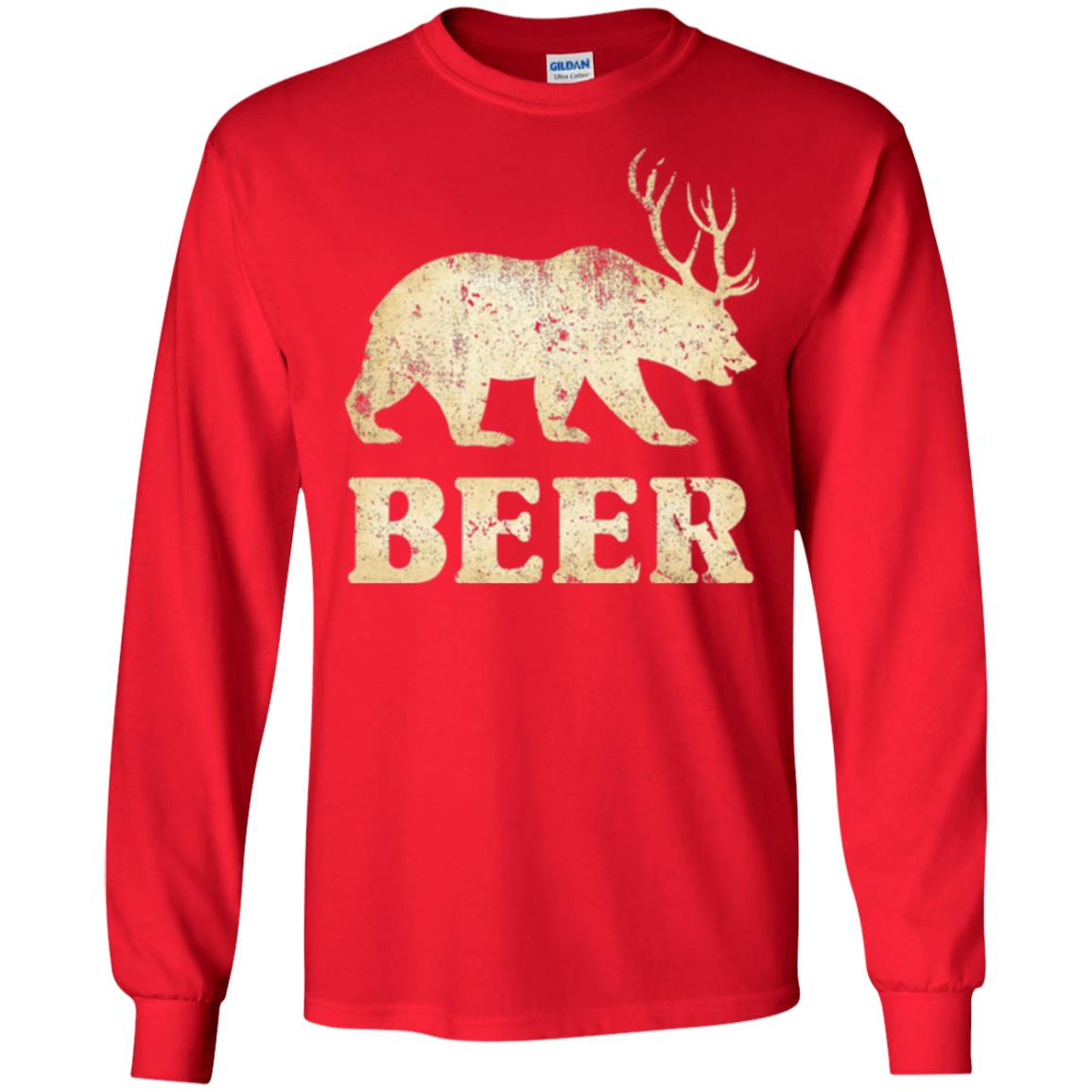 Beer T-shirt Vintage Bear Deer Red