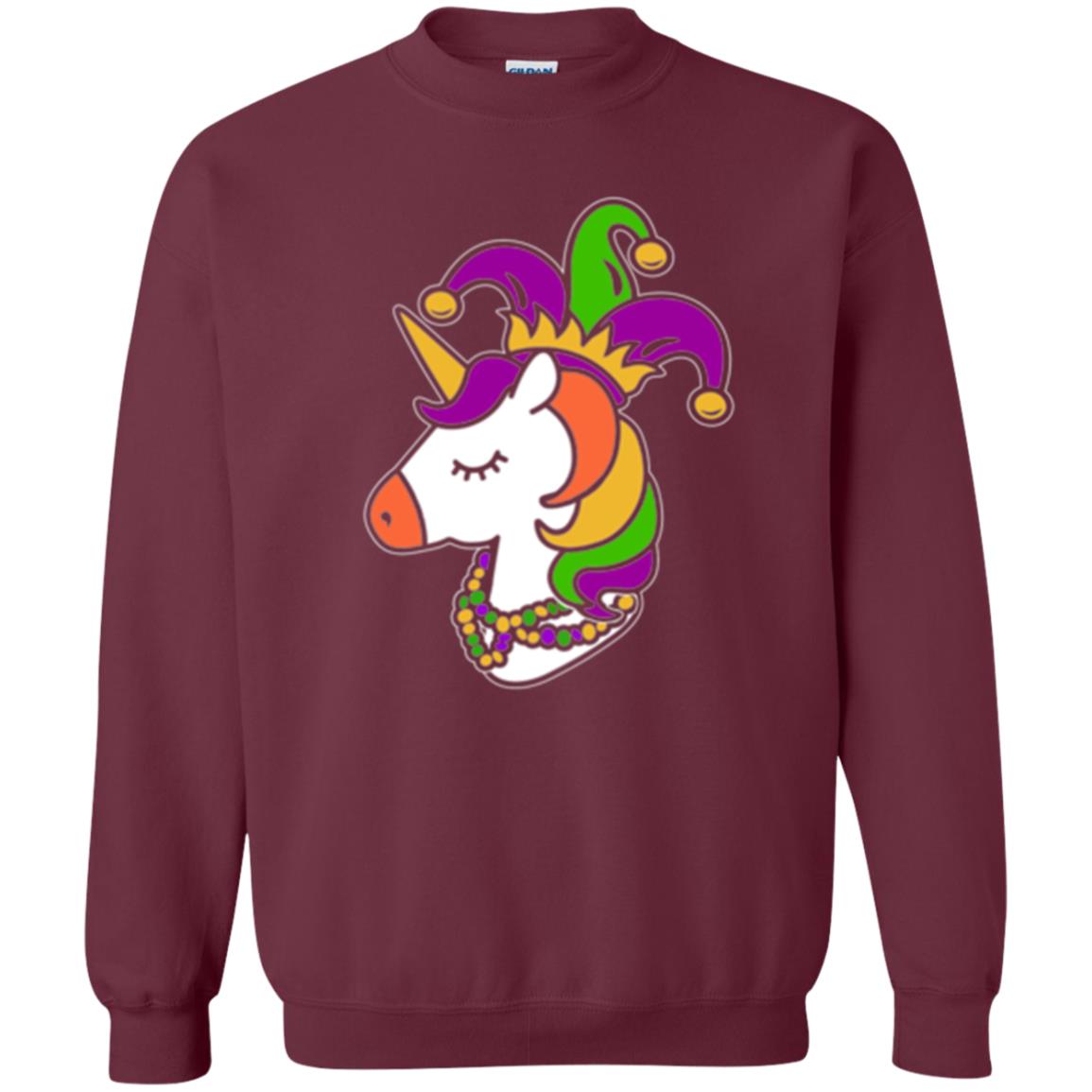 Mardi Gras Unicorn T-shirt Maroon