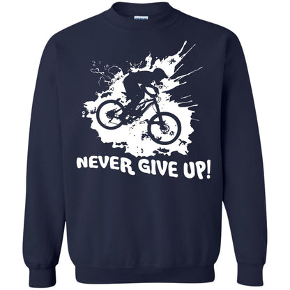 Biker T-shirt Never Give Up Navy