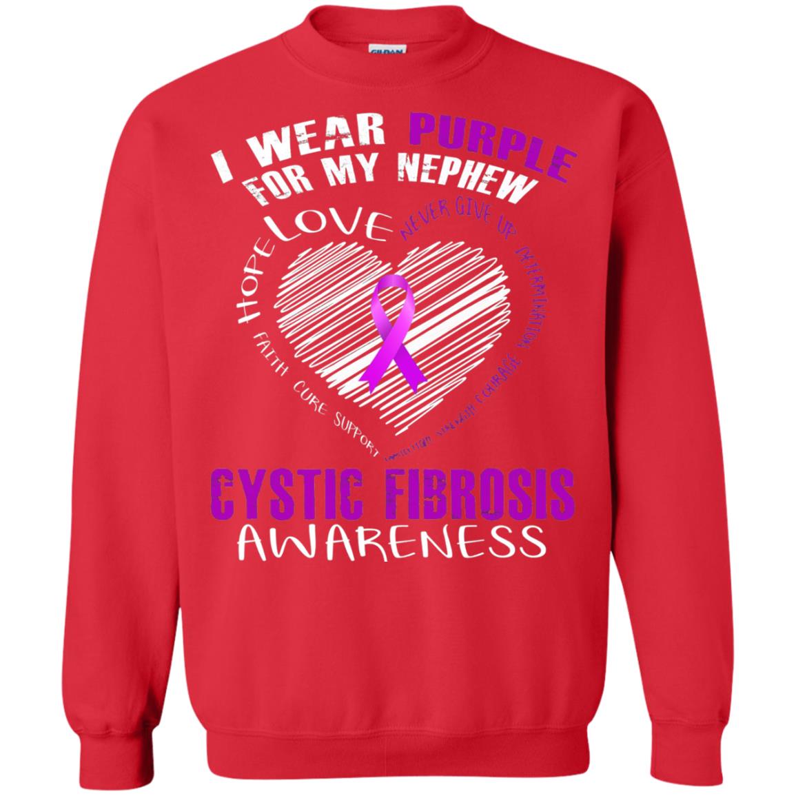 Cystic Fibrosis Awareness T-shirt I Wear Purple Red