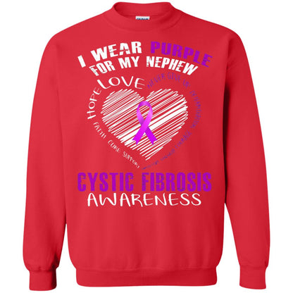 Cystic Fibrosis Awareness T-shirt I Wear Purple Red