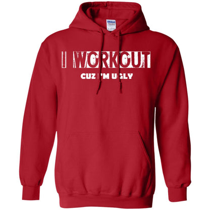 Gymer T-shirt I Workout Cuz I'm Ugly Red