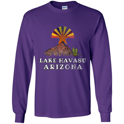 Lake Havasu Arizona T-shirt Flag Inspired Desert Scenery Purple