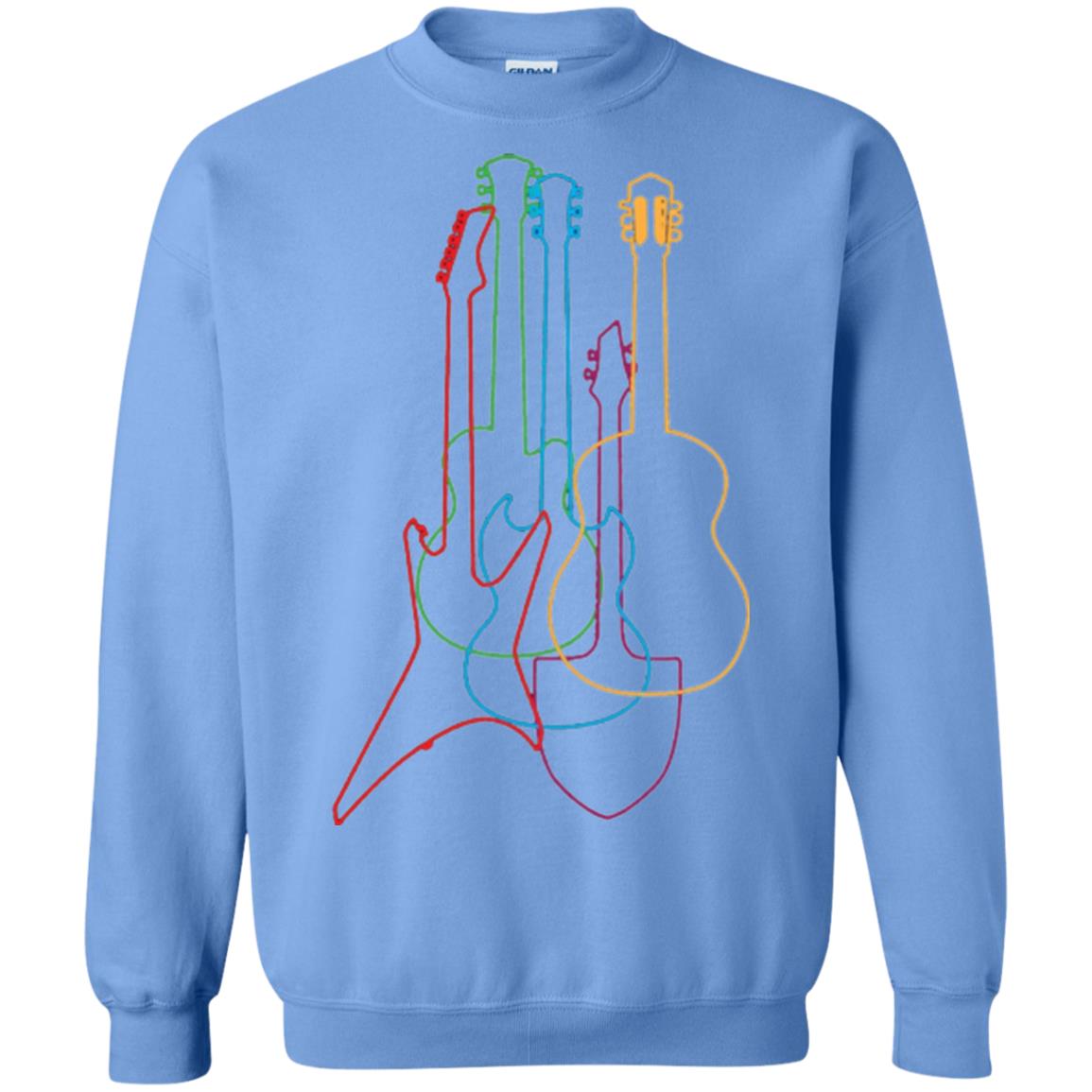 Colored Guitars Electric Acoustic Classical T-shirt Carolina Blue