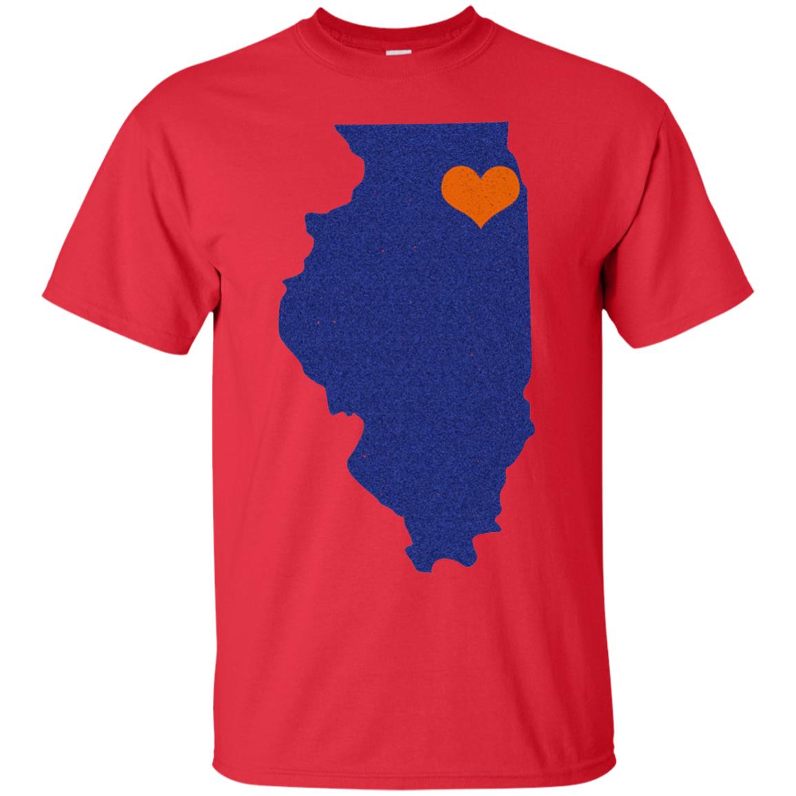 Football T-shirt Chicago Illinois Heart Red
