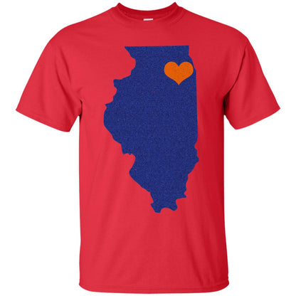 Football T-shirt Chicago Illinois Heart Red