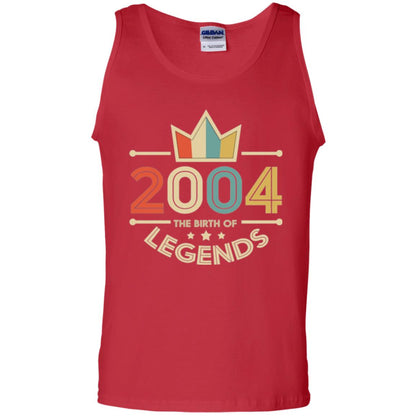 Brithday T-shirt Vintage 2004 The Birth Of Legends Red