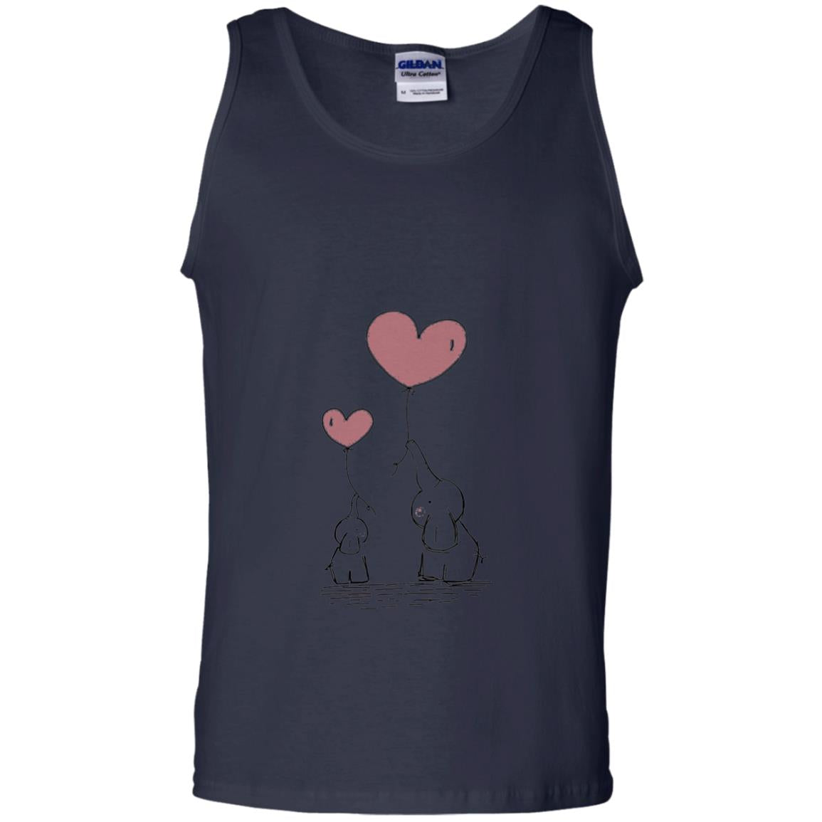 Elephants Mom Heart Balloons Family Shirt Navy