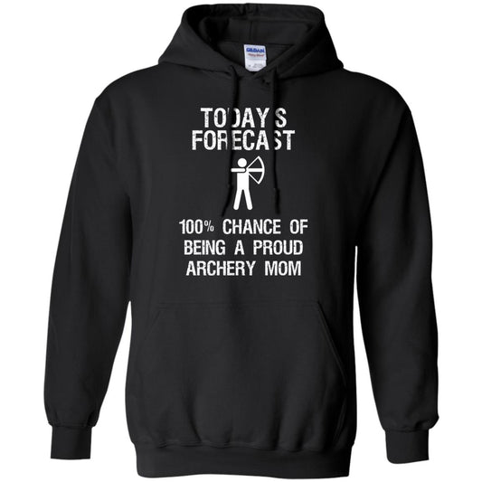 Archery Mom Shirt Forecast Chance Of Being A Proud Archery Mom Black