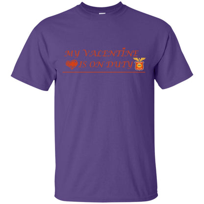 My Valentine Is On Duty Police Station Shirt Purple