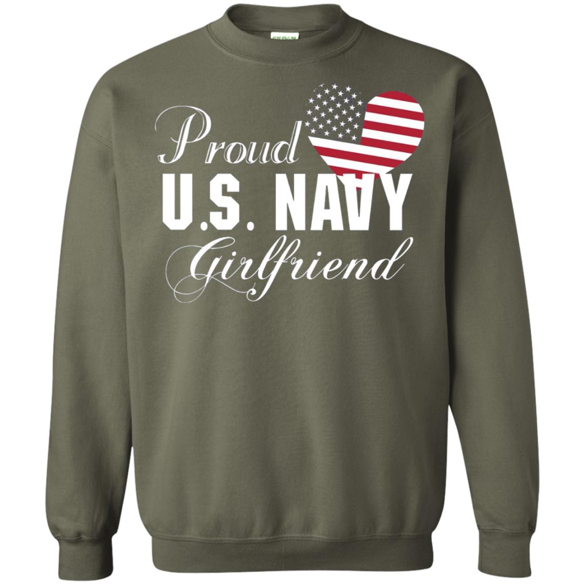 Pride U.s. Army Shirt Proud Navy Girlfriend Heart Military Green