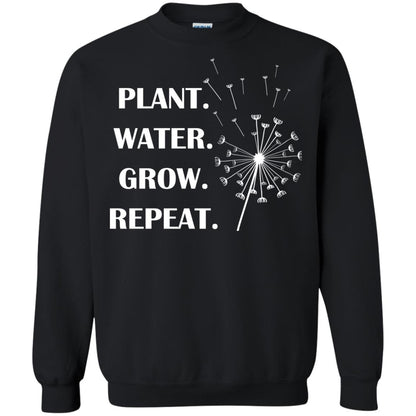 Plant Water Grow Repeat Gradener T-shirt Black