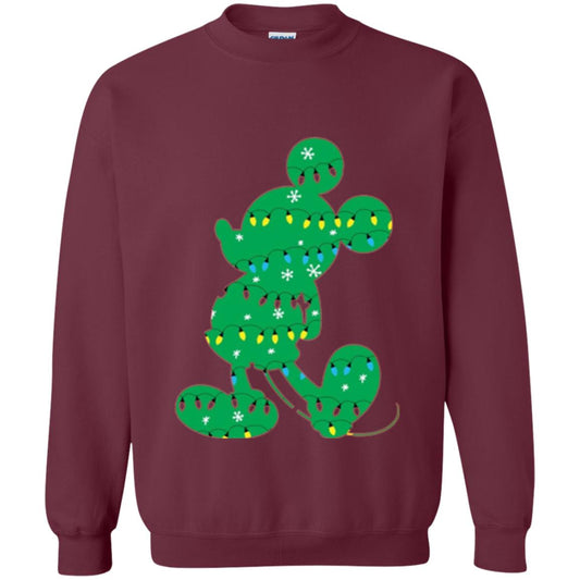 Disney Mickey Mouse Christmas Lights T-shirt Maroon