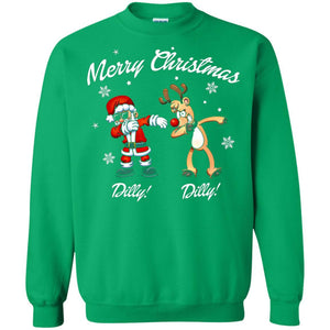 Christmas T-shirt Santa And Reindeer Dilly Dilly