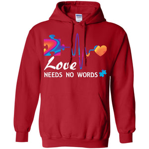 Love Needs No Words Puzzle Heartbeat Gift Shirt For Autism Awareness