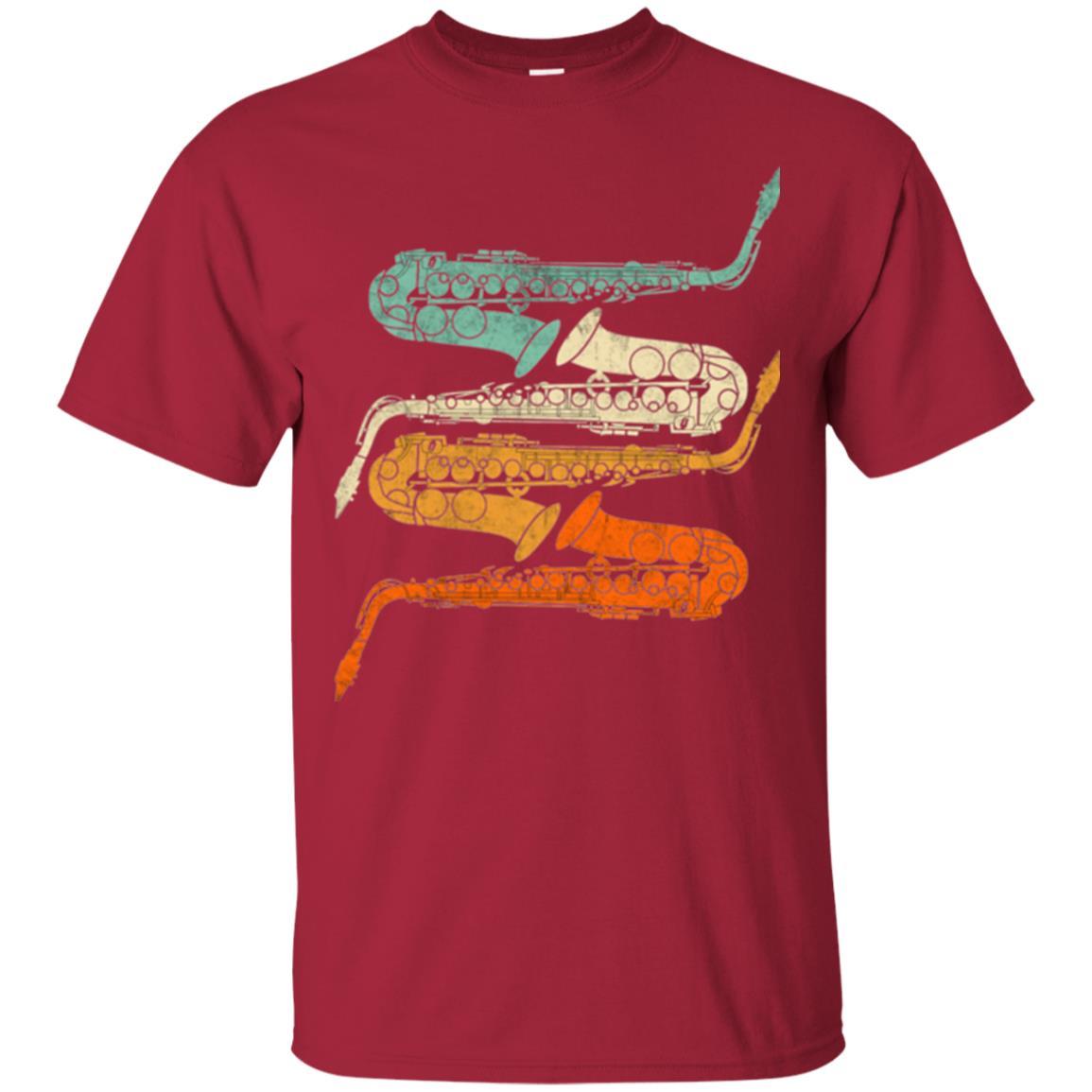 Saxophonist T-shirt Vintage Retro 70s Saxophone Cardinal