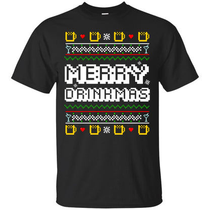 Merry Drinkmas X-mas Gift Shirt For Drinking Lovers Black