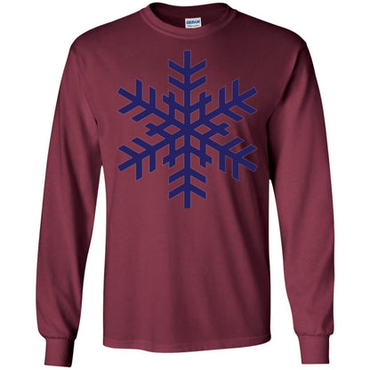 Christmas T-shirt Navy Blue Snowflake T-shirt Maroon
