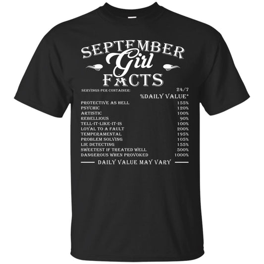 September Girl Facts Facts T-shirt Black