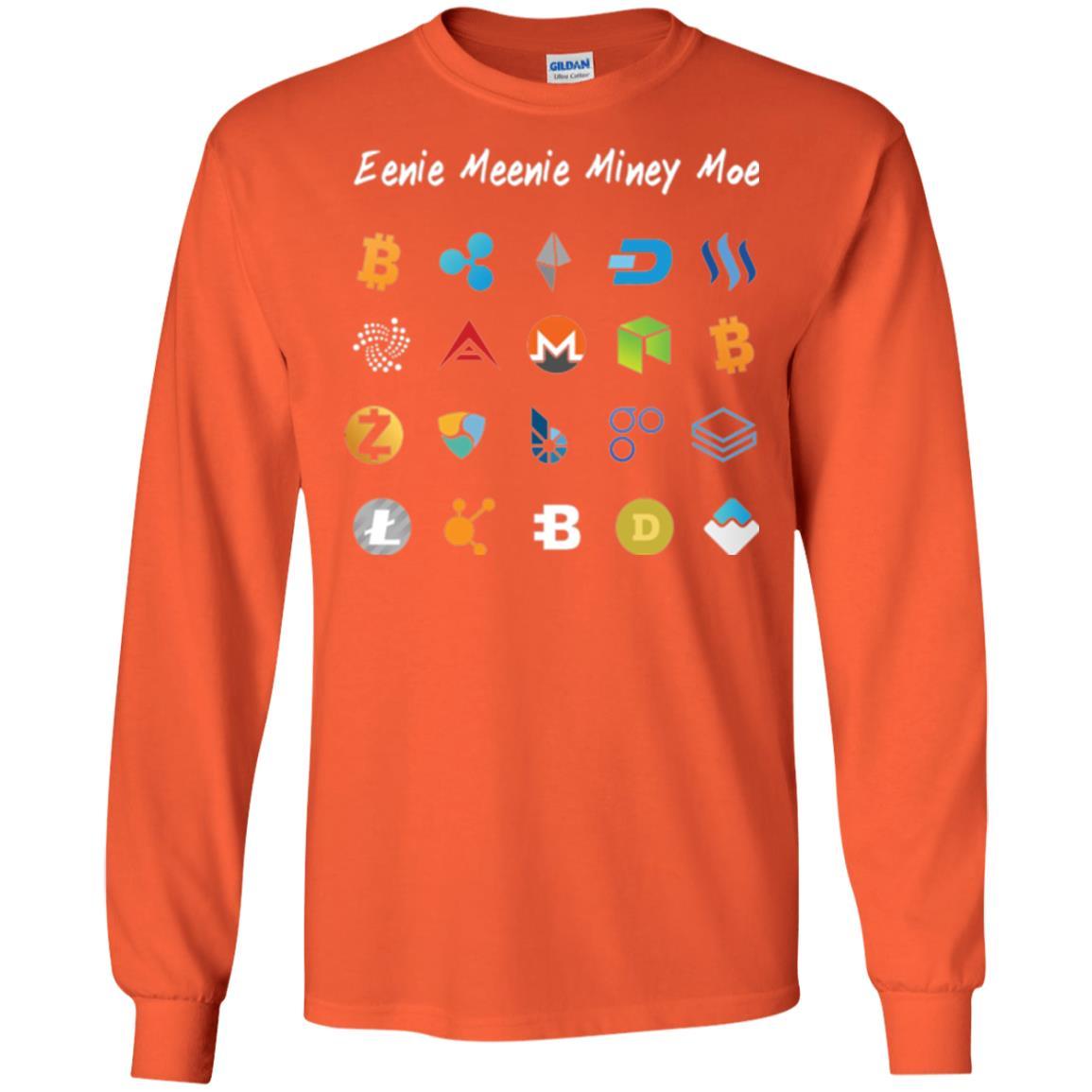 Bitcoin Litecoin Ethereum T-shirt Eenie Meenie Miney Moe Orange