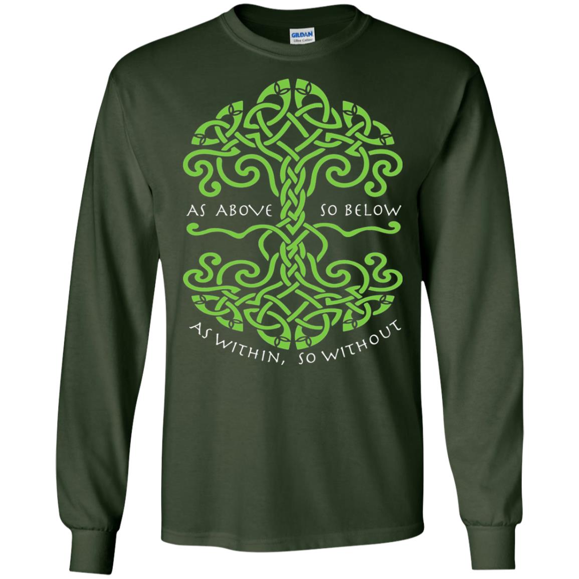 As Above So Below Wiccan Pagan Witche T-shirt Forest Green