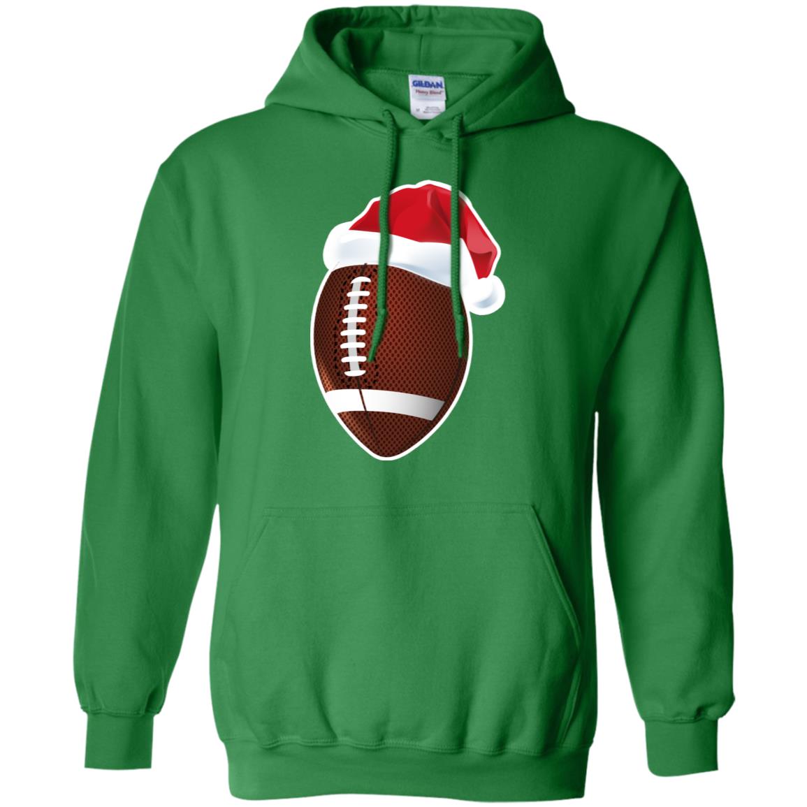Football With Santa Claus Hat X-mas Shirt For Football Lovers Irish Green