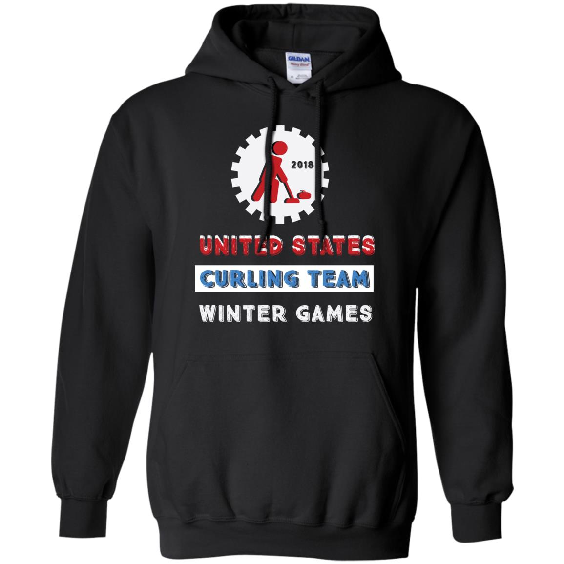 United States Curling Team Winter Games Curling Lover T-shirt Black