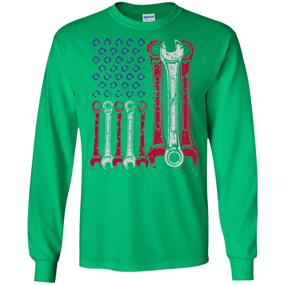 Mechanic T-shirt Usa Red White Blue American Flag Irish Green