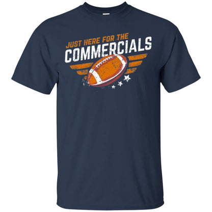 Football Lover T-shirt Just Here For The Commercials Navy