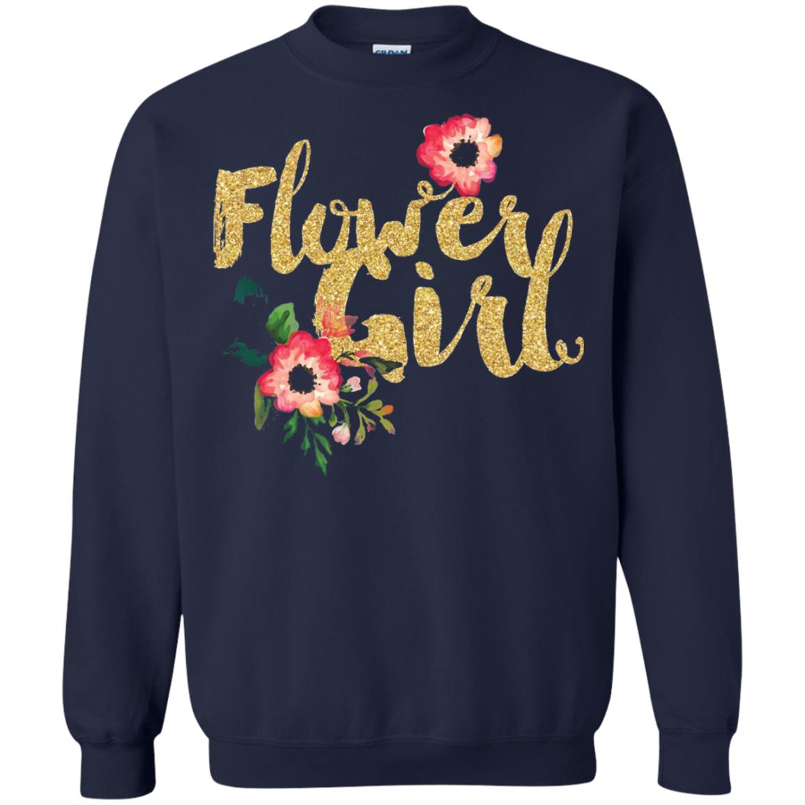 Flower Girl Bridesmaid Wedding Reception T-shirt Navy