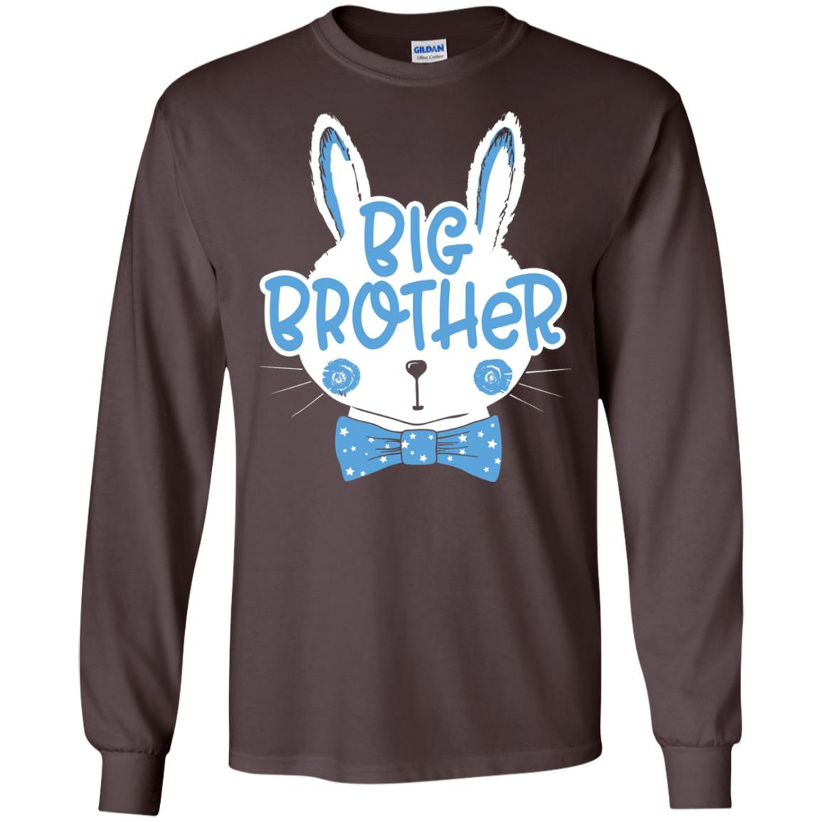 Easter Bunny Big Brother Blue Easter T-shirt Dark Chocolate