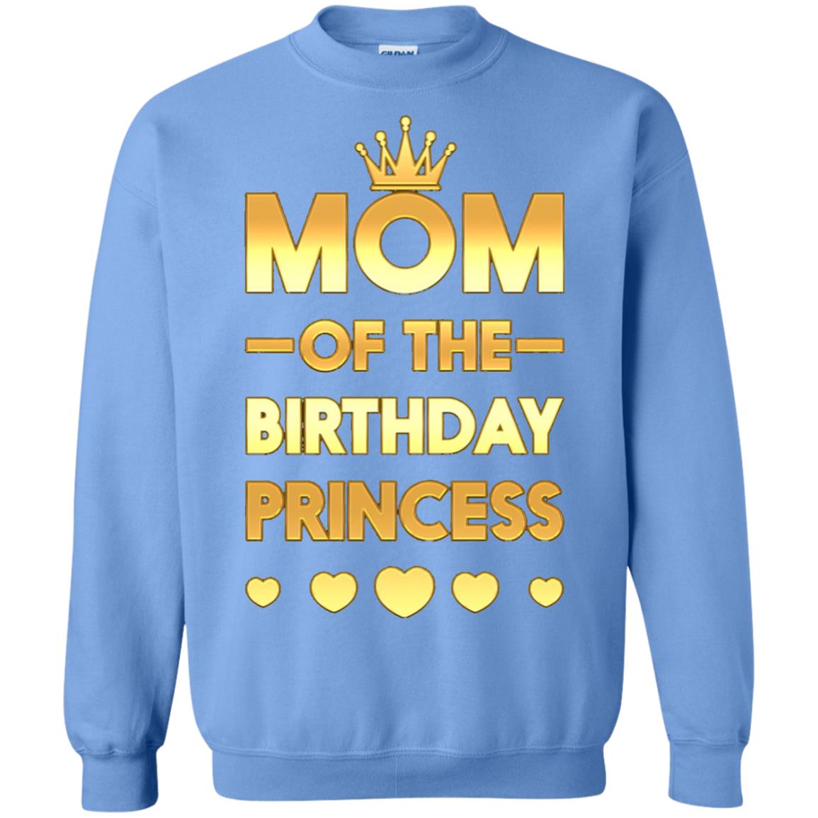 Mom Of The Birthday Princess Family T-shirt Carolina Blue