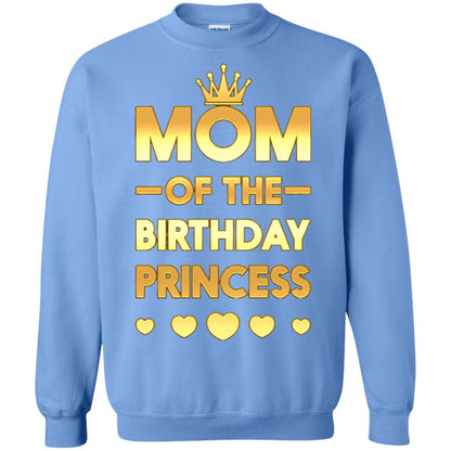 Mom Of The Birthday Princess Family T-shirt Carolina Blue